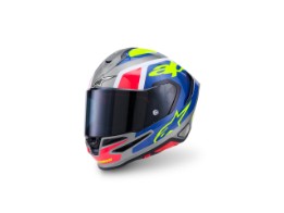 Helm Alpinestars Supertech S-R7 Lumen Silver Blue Pink Yellow Gloss Motorradhelm Integralhelm