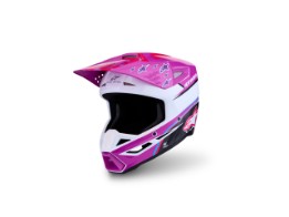 SM3 Falcon Purple White Black Pink Glossy Crosshelm MX Motocross ECE2206