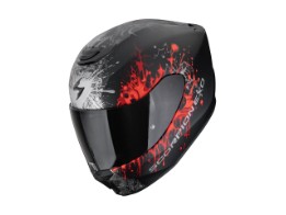Helm Scorpion EXO 391 Wolf Matt-Schwarz-Silber-Rot
