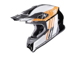 Crosshelm Scorpion VX 16 Evo Air Lignes Schwarz Orange MX Motocross ECE2206