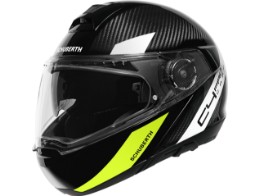 Schuberth C4 Pro Carbon 3K Avio Yellow capacete flip-up preto amarelo