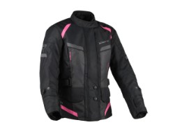 Motorradjacke Difi Horizon Lady Aerotex schwarz dunkelgrau pink