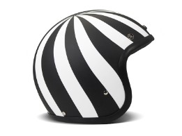 Vintage Lollipop schwarz weiß matt Open Face Helm Jethelm Motorradhelm