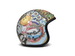 Vintage Woodstock mehrfarbig Open Face Helm Jethelm Motorradhelm