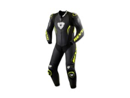 Lederkombi Revit Argon 3 Einteiler schwarz neon gelb