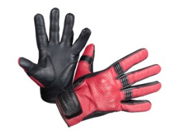 Handschuhe Modeka Hot Two Lady Leder rot schwarz