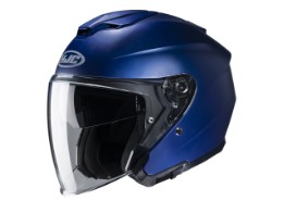 i30 Semi Flat Blue Metalic jethjelm med visir motorsykkelhjelm blå matt