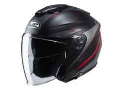 i30 Lett MC1SF jethjelm med visir motorsykkelhjelm svart rød matt