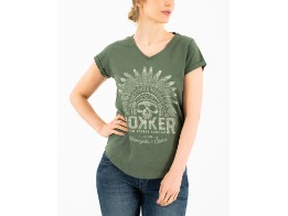 T-Shirt Rokker Indian Bonnet Lady olive