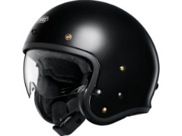 J.O2 Solid Glossy Black Open Face Helm Jethelm Motorradhelm