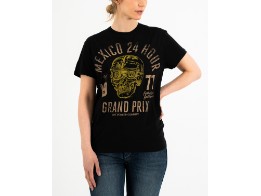 T-Shirt Rokker Mexico Loose Lady schwarz