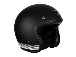 Capacete Fonzie Matt Preto Branco Aberto Face Capacete Jet Capacete de motocicleta