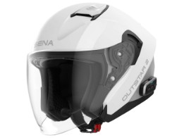 Smart Helm Sena Outstar 2 Weiß Mesh Wave Intercom Motorradhelm Jethelm