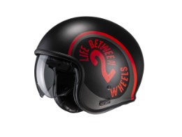 V30 Harvey MC1SF svart rød matt åpent ansiktshjelm jethjelm motorsykkelhjelm