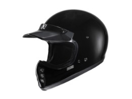 Motorradhelm HJC V60 Solid Gloss Black Offroad Helm schwarz glanz