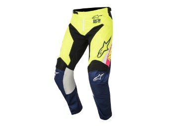 Crosshose Alpinestars Supermatic Pants 2018 white/dark blue/yellow-fluo