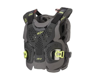 Protektorenweste Alpinestars Bionic A1-Plus Chest Protector Brustschutz black anthracite yellow