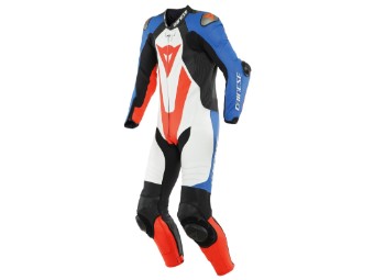 Lederkombi Dainese Laguna Seca 5 Perforiert Einteiler schwarz blau rot weiß