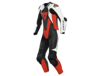 Lederkombi Dainese Laguna Seca 5 Perforiert Einteiler weiß fluo rot schwarz
