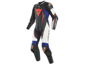 Einteiler Dainese D-Air Misano 2 Perforated schwarz matt weiß rot fluo blau