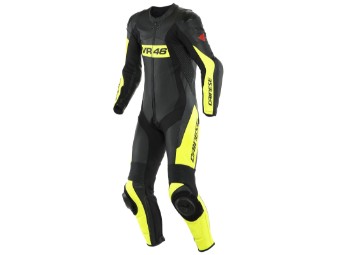 Lederkombi Dainese VR46 Tavullia 1PC Perforiert Einteiler schwarz neongelb