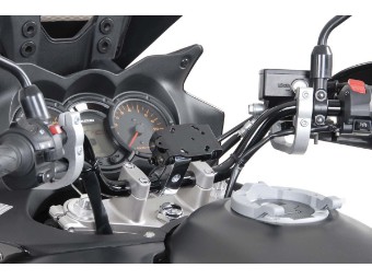 SW MOTECH Navihalterung Lenkerklemme für 22mm Lenker Vibrationsgedämpft silber