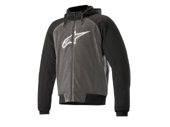Kapuzenjacke Alpinestars Chrome Aramid Sport Hoodie anthracite black white