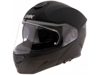 Capacete de motocicleta SMK Gullwing Basic Matt Black capacete flip-up preto fosco