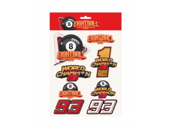 Conjunto de adesivos MM93 Marc Marquez Eight Ball Big Stickers Adesivos de MotoGP