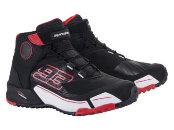Sapatos Alpinestars MM93 CR-X Drystar preto vermelho branco moto sapatos