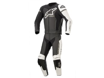 Alpinestars GP Force Phantom 2PC Suit todelt svart hvit metallisk grå skinndress