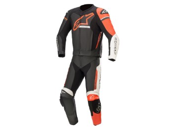 Alpinestars GP Force Phantom 2PC Suit todelt skinndress svart hvit rød fluo