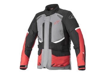 Alpinestars Andes V3 DryStar Jacket mørkegrå sort rød motorsykkeljakke