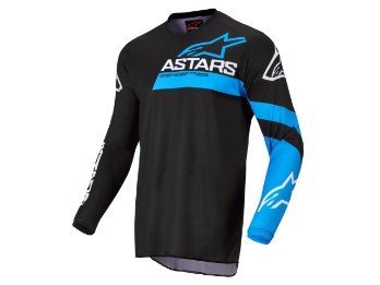 Camiseta Alpinestars Fluid Chaser Jersey 2022 preta azul neon cross