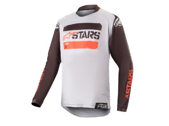 Camisa preta / cinza / vermelha fluo Alpinestars Youth Racer Tactical Jersey