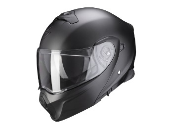 Capacete flip-up Scorpion EXO 930 Solid Smart perolado preto fosco com interfone Exo Com