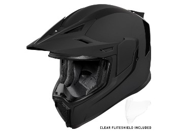Capacete ícone Airflite Moto Rubatone capacete preto fosco cruzado para motocicleta