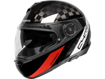 Flip-up hjelm Schuberth C4 Pro Carbon Avio Rød svart rød