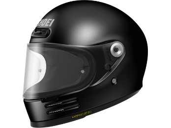 Glamster Svart svart glanset motorsykkelhjelm retro hjelm