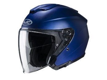 i30 Semi Flat Blue Metalic Jethelm mit Visier Motorradhelm blau matt