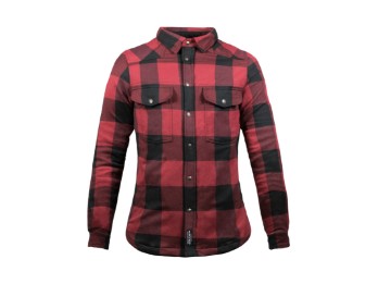 Camisa de lenhador John Doe Motoshirt XTM feminino preto vermelho