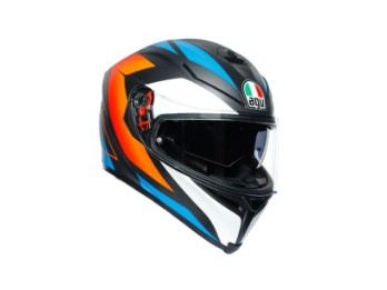 AGV K5 S Core hjelm med solskjerm svart blå oransje matt