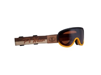 Motorsykkelbriller Piwear Arizona beskyttelsesbriller bånd brun, brunt speilglass, oransjebrun matt