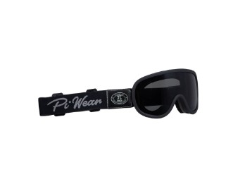 Motorradbrille Piwear Arizona Schutzbrille Band Schwarz, Glas Getönt, schwarz matt