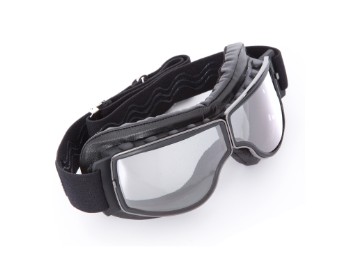 Óculos de motocicleta retrô Piwear Boston Black Gun Metal lente clara