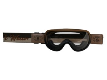 Óculos de proteção para motocicleta Piwear Arizona óculos de proteção com faixa marrom, vidro transparente, marrom fosco
