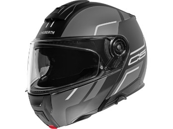 Schuberth C5 Master Grey capacete flip-up preto cinza fosco