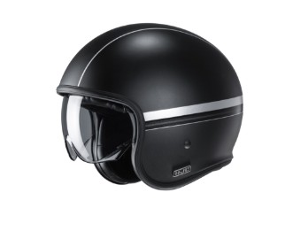 V30 Equinox MC5SF schwarz matt Open Face Helm Jethelm Motorradhelm