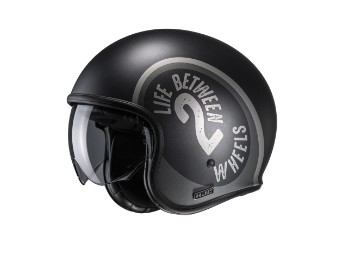 V30 Harvey MC5SF svart grå matt åpent ansiktshjelm jethjelm motorsykkelhjelm