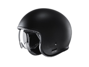 V30 Solid Semi Flat Black schwarz matt Open Face Helm Jethelm Motorradhelm